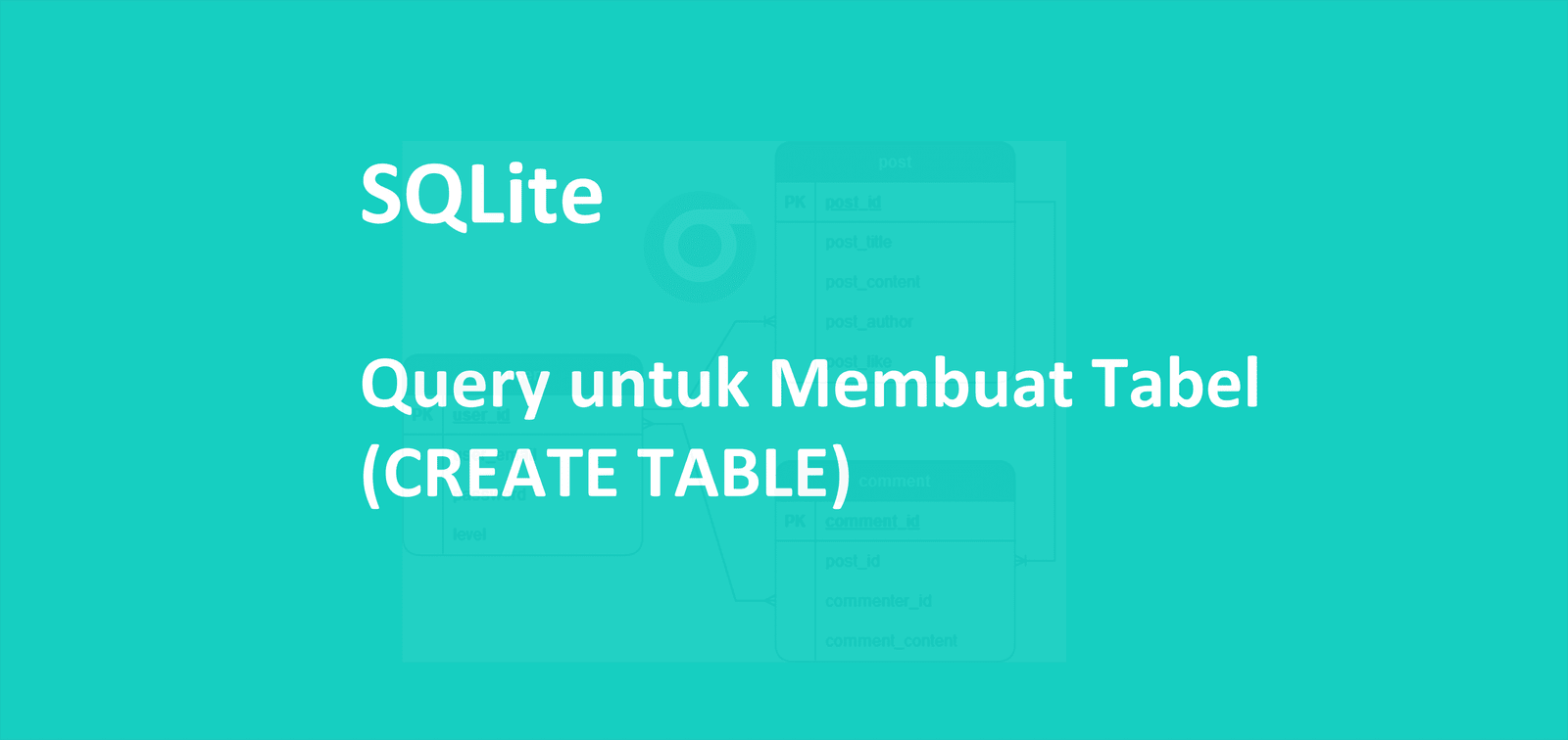 SQLite Query Untuk Membuat Tabel CREATE TABLE SAINSDATA ID