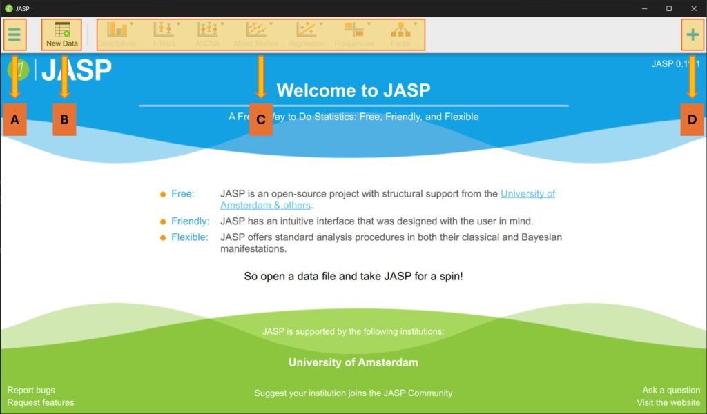 Tampilan Layar Software JASP