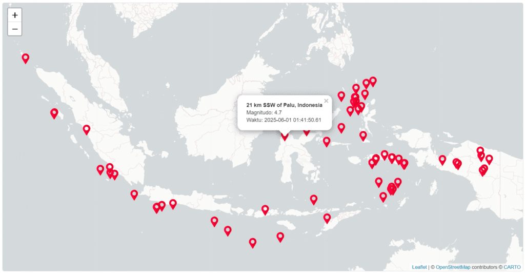 Peta sebaran gempa Bumi