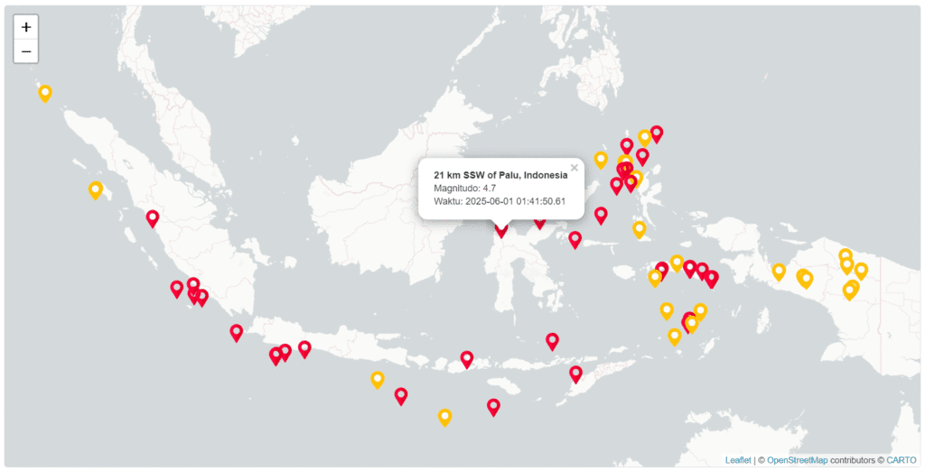 Peta Leaflet gempa Bumi