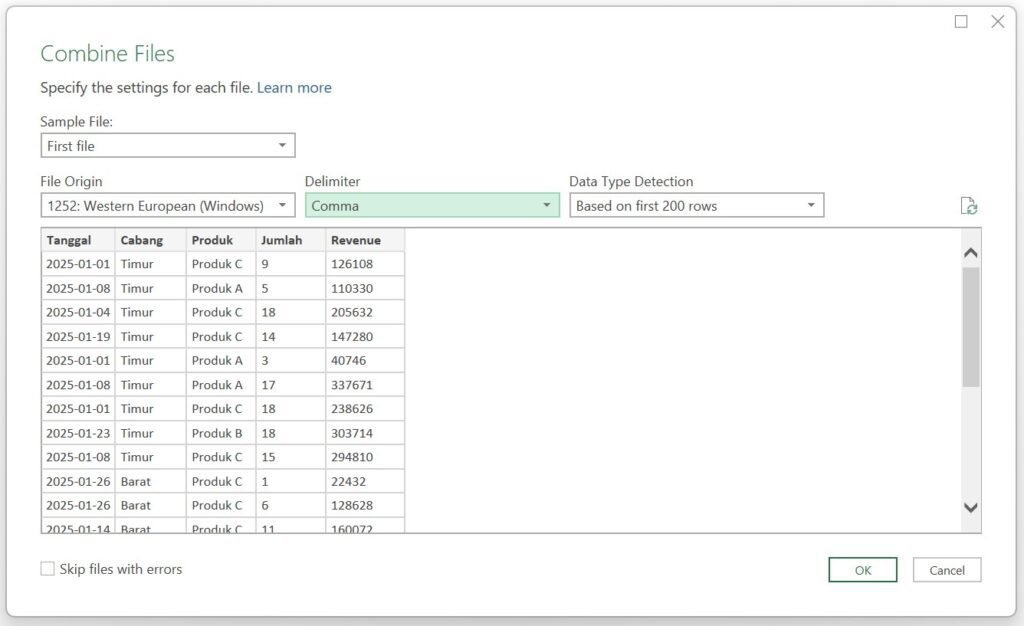 Atur Delimiter file