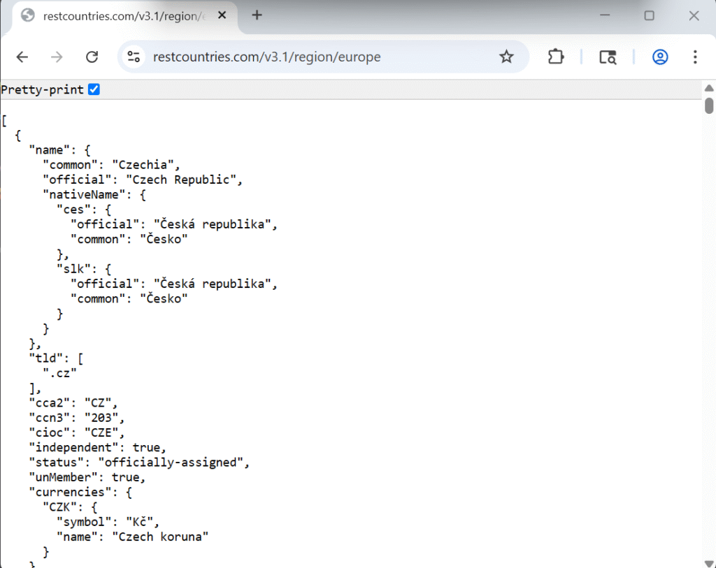 Contoh Response REST API